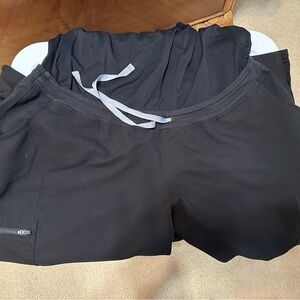 Black FIGS maternity scrubs